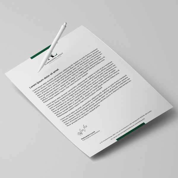 papier firmowy Kancelaria Radcy Prawnego Aleksadra Łasut