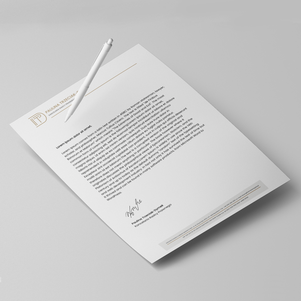 papier firmowy Kancelaria Radcy Prawnego Paulina Trzeciak-Dymek